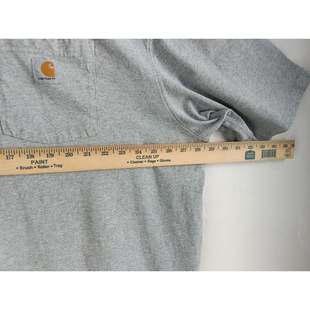 Carhartt Men's K84 Short Sleeve Henley T-Shirt - Grey (3XL) - Picture 11 of 12